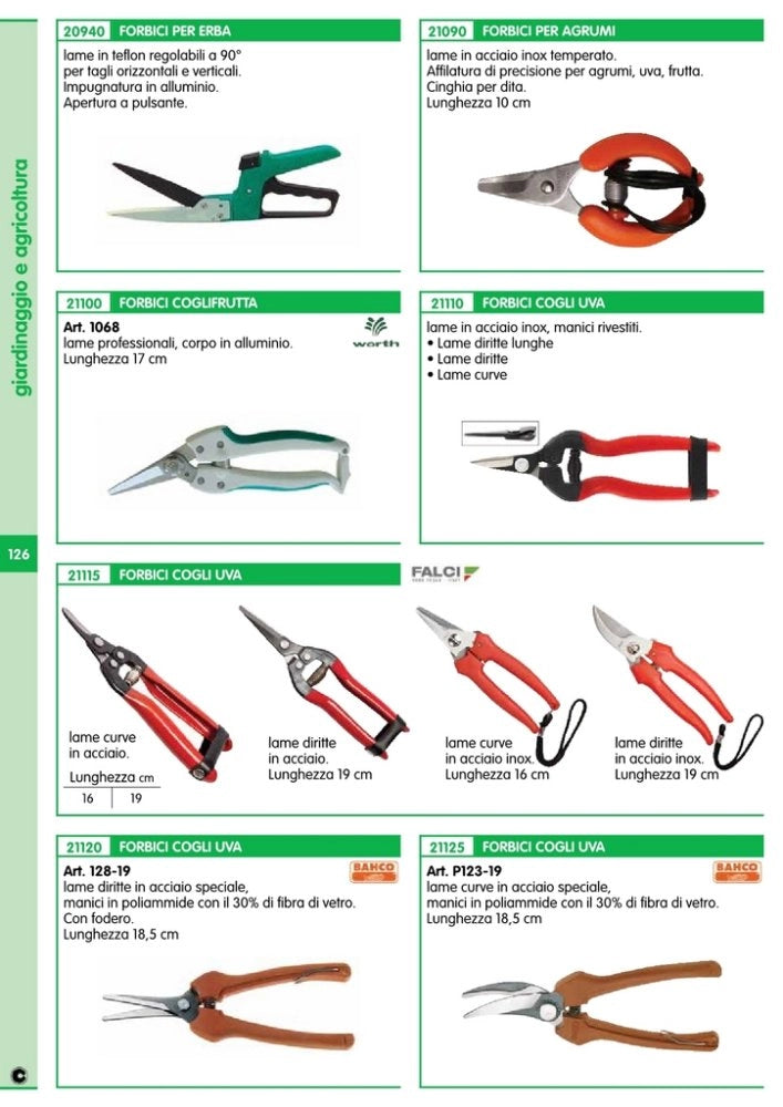 1pz bahco forbici cogliuva lame diritte p128-19 c/f cod:ferx.10044