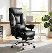 Sedia da ufficio ergonomica nera con schienale alto e supporto lombare regolabile
