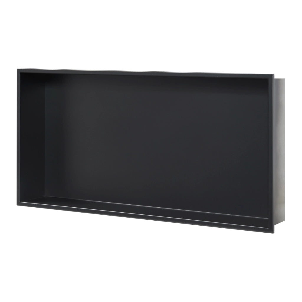 Mensola da Incasso Kristinehamn Nicchia da Parete 62 x 32 x 10 cm Nero opaco [neu.haus]