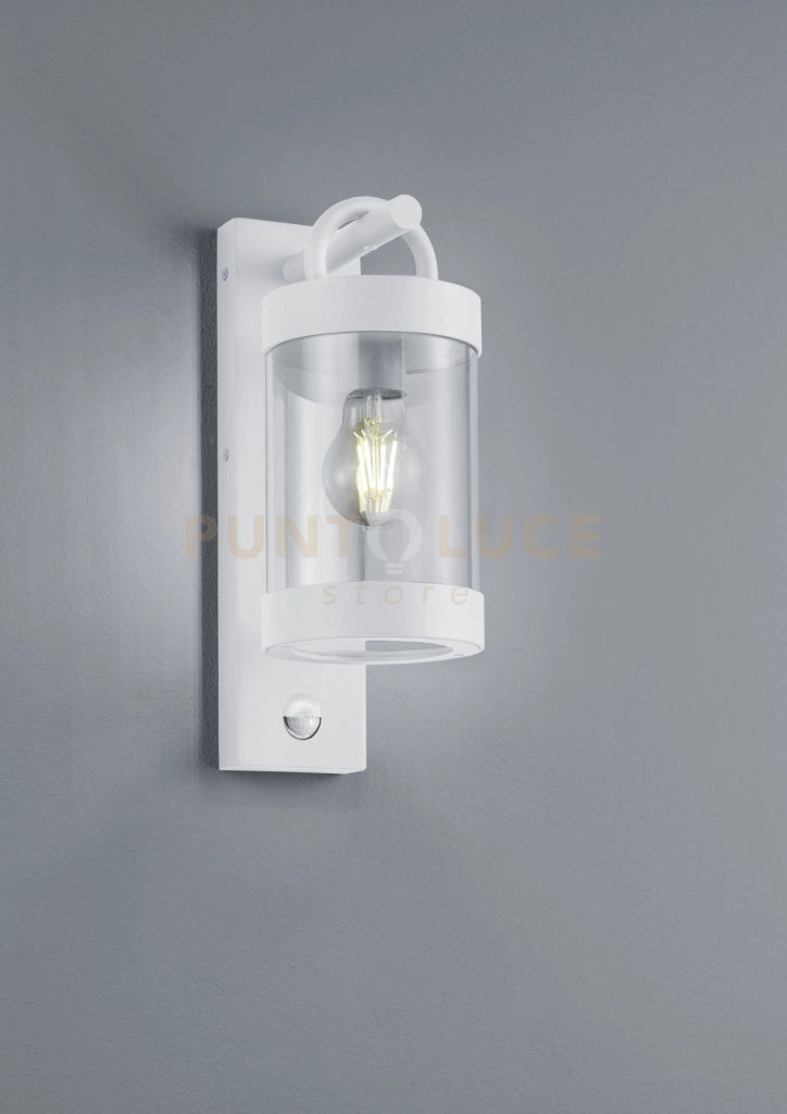 SAMBESI APPLIQUE DA ESTERNO LANTERNA CON SENSORE DI MOVIMENTO METALLO BIANCO H. 33CM 1 LUCE ATTACCO E27