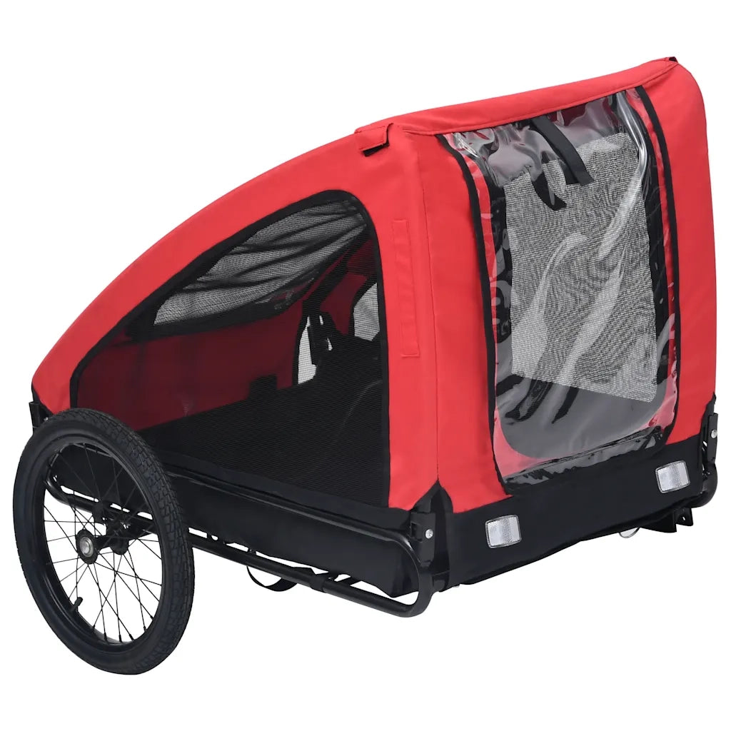 Rimorchio da Bici per Animali Domestici Rosso e Nero CFW5837619