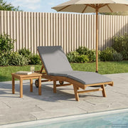 Lettino da sole Marrone e Grigio Chiaro Poliestere 42032687