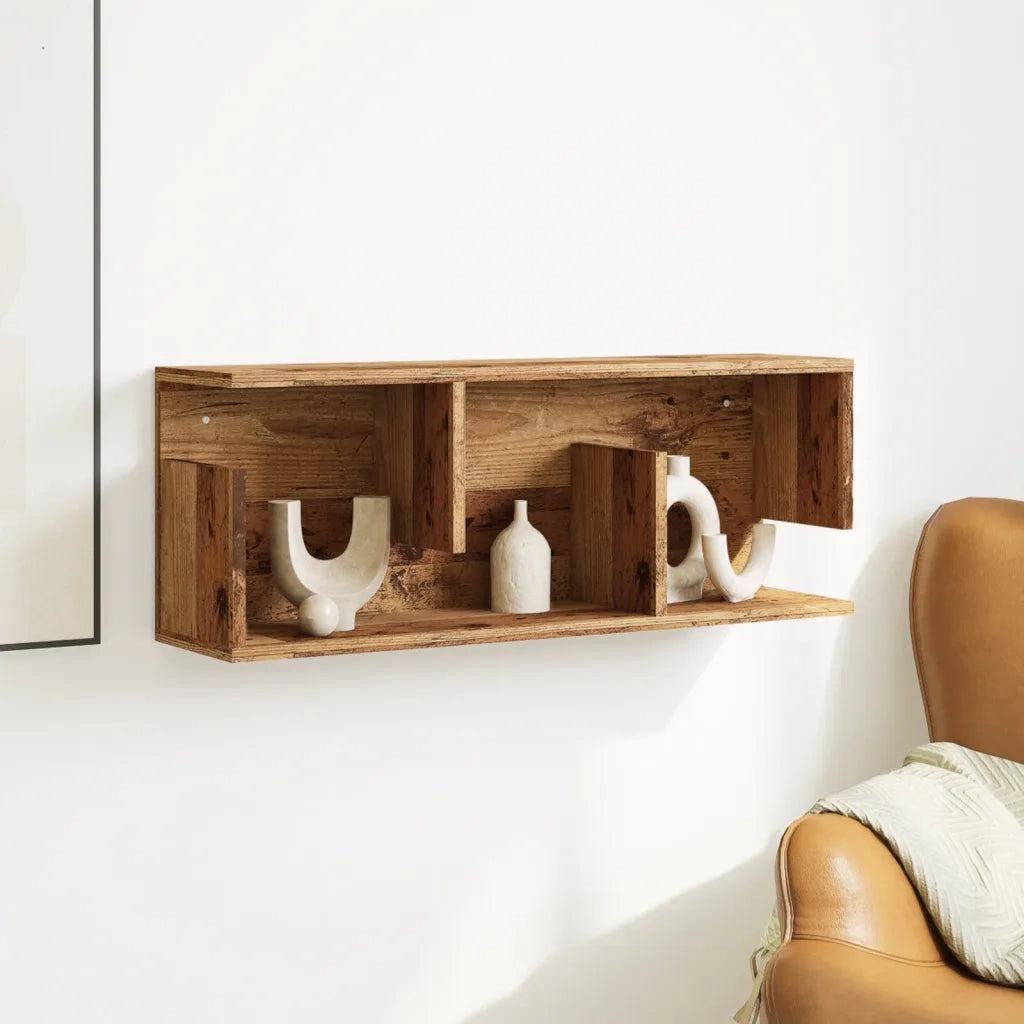 vidaXL Mobile a Parete 80x20x30 cm Legno Antico in Legno Multistrato