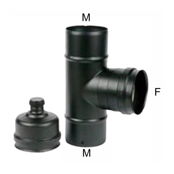 Maral Gomito T Inox 8 Mfm Tappo Nero Pellet 300