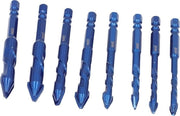 8 pezzi 635 mm zeskantschacht boorset eccentrico - asimmetrico - progettazione eccentrica - set di trapani a spirale per pietra vetro marmo pavimento legno.