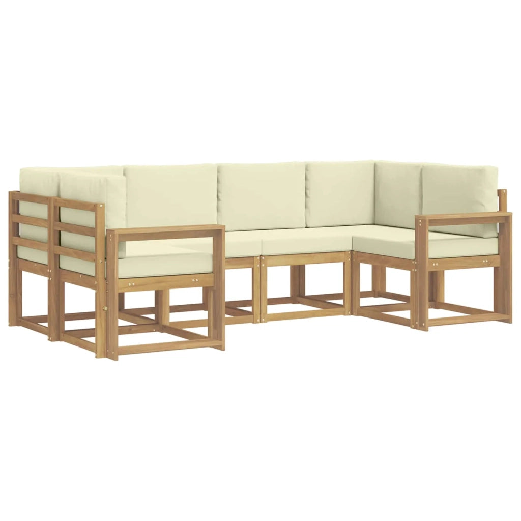 Set di divani da esterno con cuscino 6 pcs Bianco e Crema 3388124