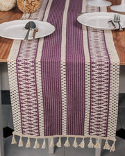 Telaio per tavolo organico biologico cotone Regina Runner 35x145cm tavolo da pranzo (magenta)