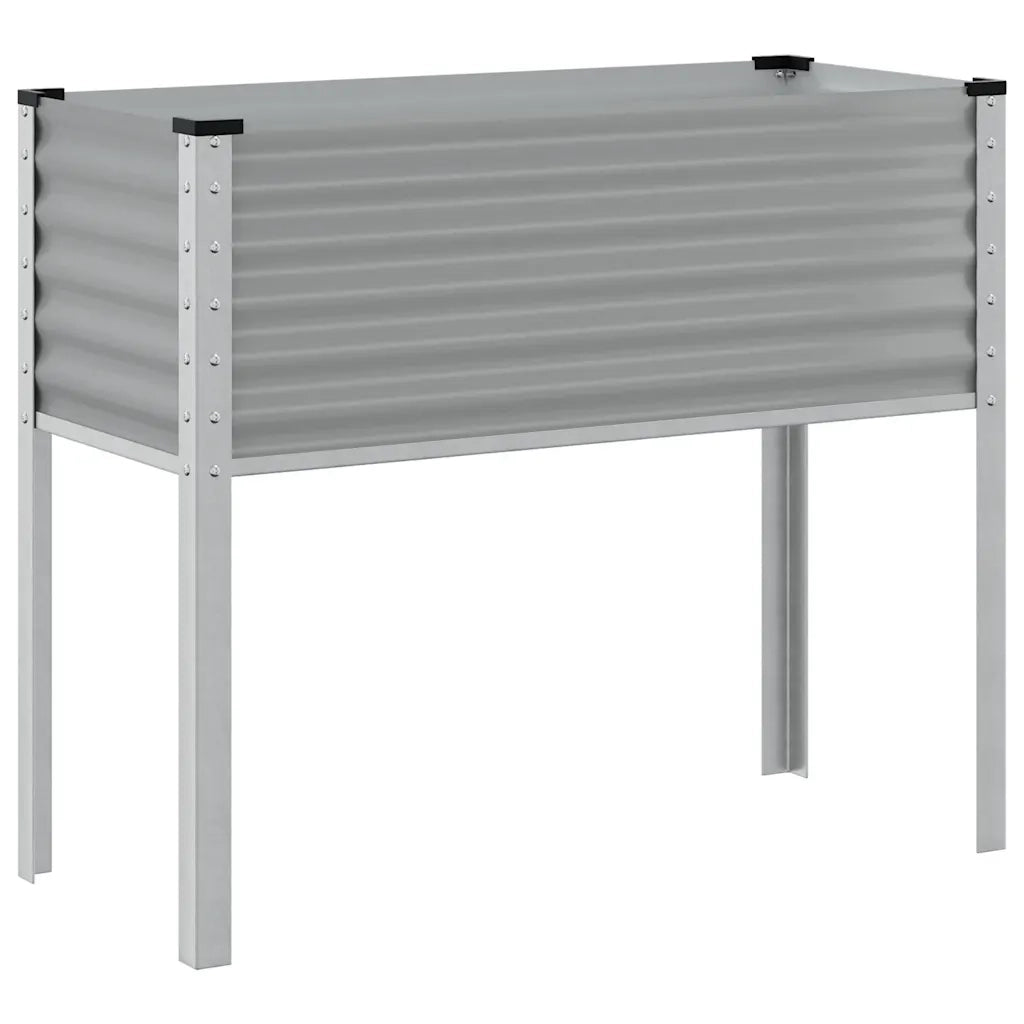 Fioriera | Cassetta per fiori | Vaso da Giardino Grigia 100x45x90 cm in Acciaio