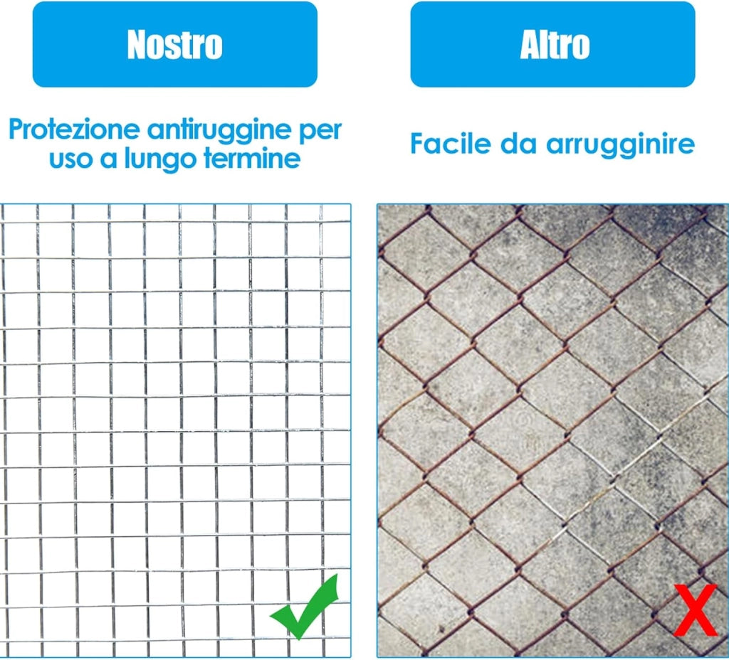 Rotolo di Rete Metallica Zincata, Rete da Pollaio Elettrosaldata Spessore 0,6 mm, Rotolo 15m (1,2 x 15M)