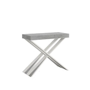 Consolle allungabile 90x40/300 cm Diagis Cemento telaio Bianco