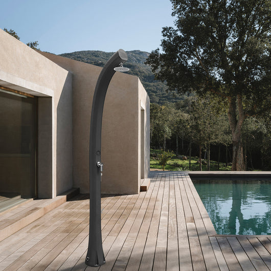 Doccia Solare da Esterno Giardino 26L Miscelatore Arkema New Happy Antracite