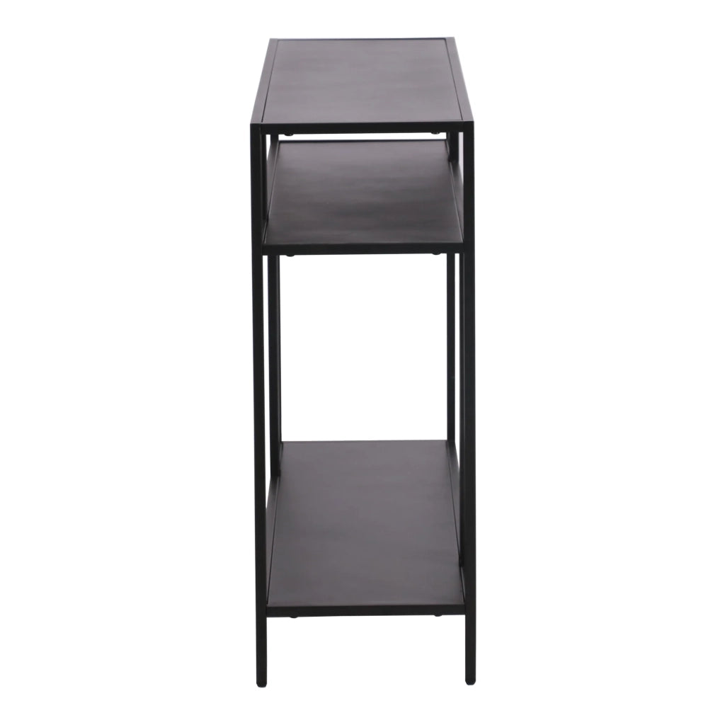Tavolo consolle in metallo 78 x 110 x 30 cm nero 03_0008582