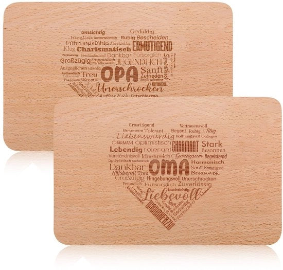 Set di 2 idee regalo per nonni con incisione - tavolini da colazione in legno come regalo di Natale - complimenti d'amore