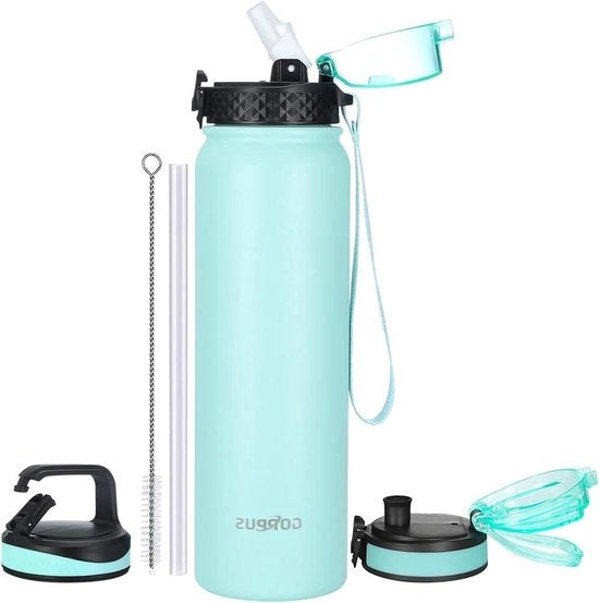 Flessa in Acciaio con Doppio Strato Isolante - Flessa Termica a Vuoto Riscaldabile e Raffreddabile - Flessa Impermeabile per Bevande - Flessa per Sport e Allenamento - Flessa per Uomini e Donne - Flessa in Acciaio - 1L/32oz