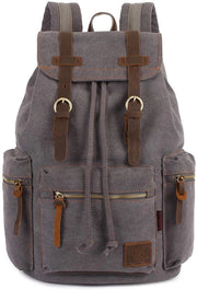 Borsa Casual Vintage di Canapa e Pelle 27×16×41 cm (Grigio)