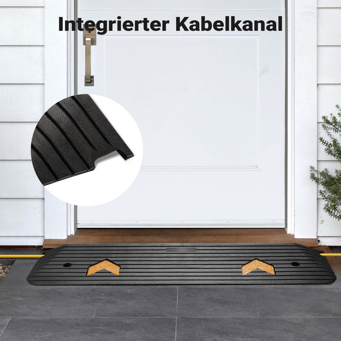 Rampa in gomma per marciapiede e soglia 1100 x 406 x 50 mm max 50 t con elementi riflettenti