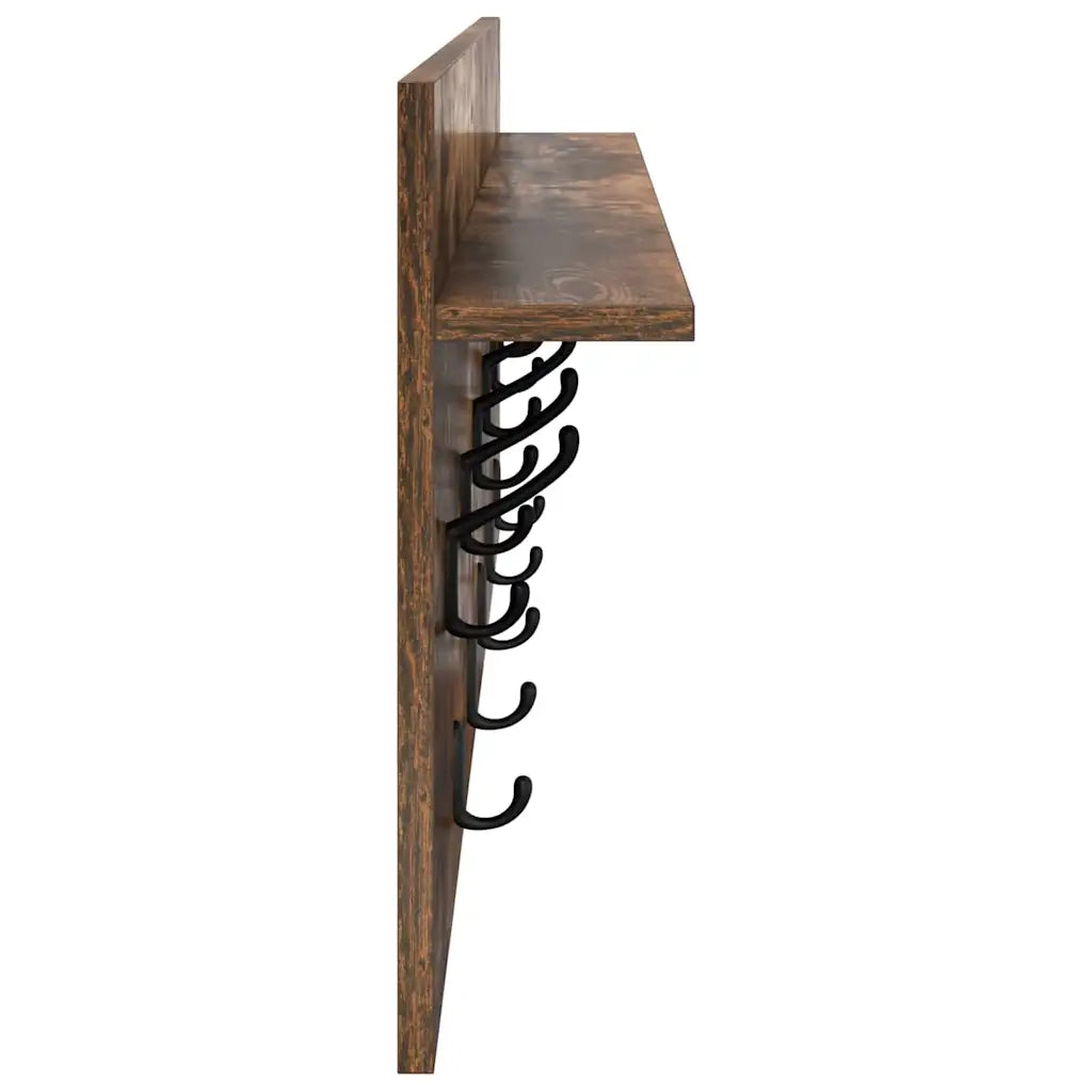 Appendiabiti a muro Rovere fumé 100 x 40 x 12 cm 874447