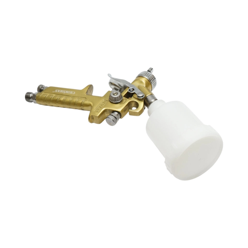Pistola a spruzzo per verniciatura ad aria compressa Crownman da 100 ml, portata 70-110 ml/min, ugello 0,8 mm, pressione massima 3,5 bar