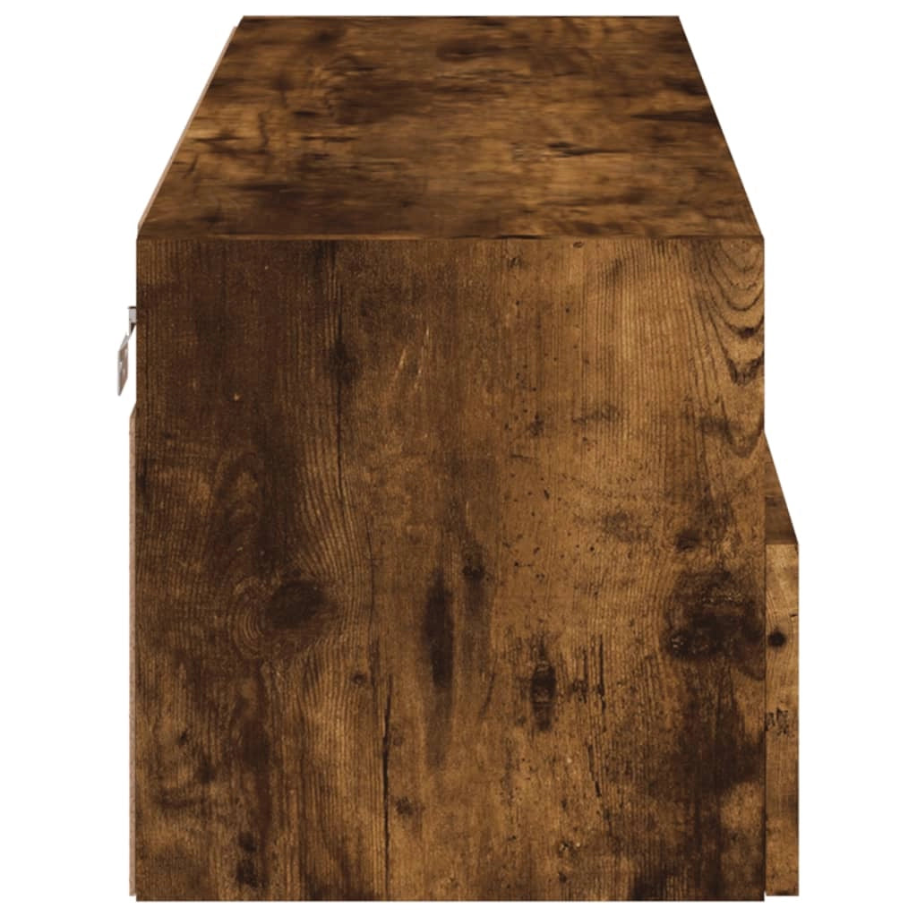 Mobile TV multimediale mensola TV credenza TV sala da pranzo soggiorno camera da letto a parete rovere affumicato 100 x 30 x 30 cm legno ingegnerizzato marrone 02_0028120