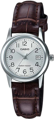 CASIO COLLECTION Mod. LADY DATE SILVER, LEATHER - ARGENTEE