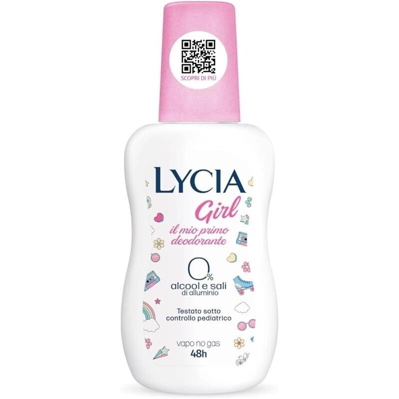 LYCIA DEODORANTE VAPO GIRL PER BAMBINE E RAGAZZE DERMATOLOGICAMENTE TESTATO SOTTO CONTROLLO PEDIATRICO 75ML