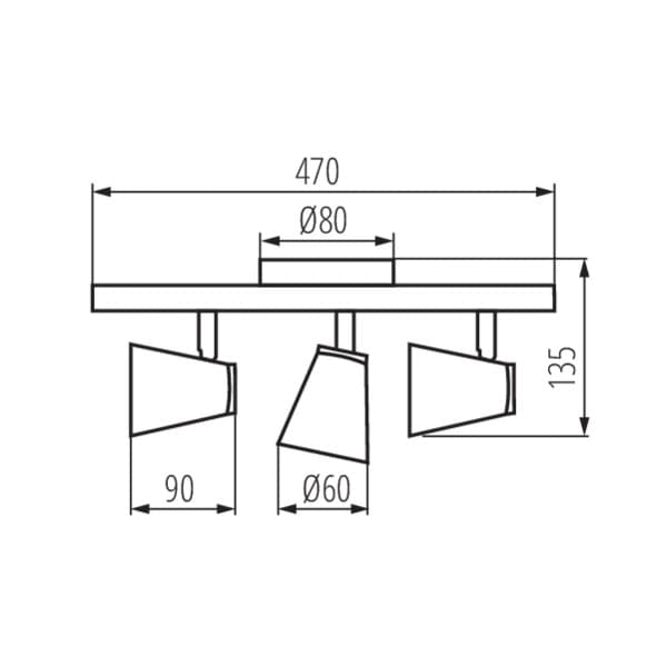 Plafoniera Kanlux ENALI 28767 3 luci GU10 nero/cromo