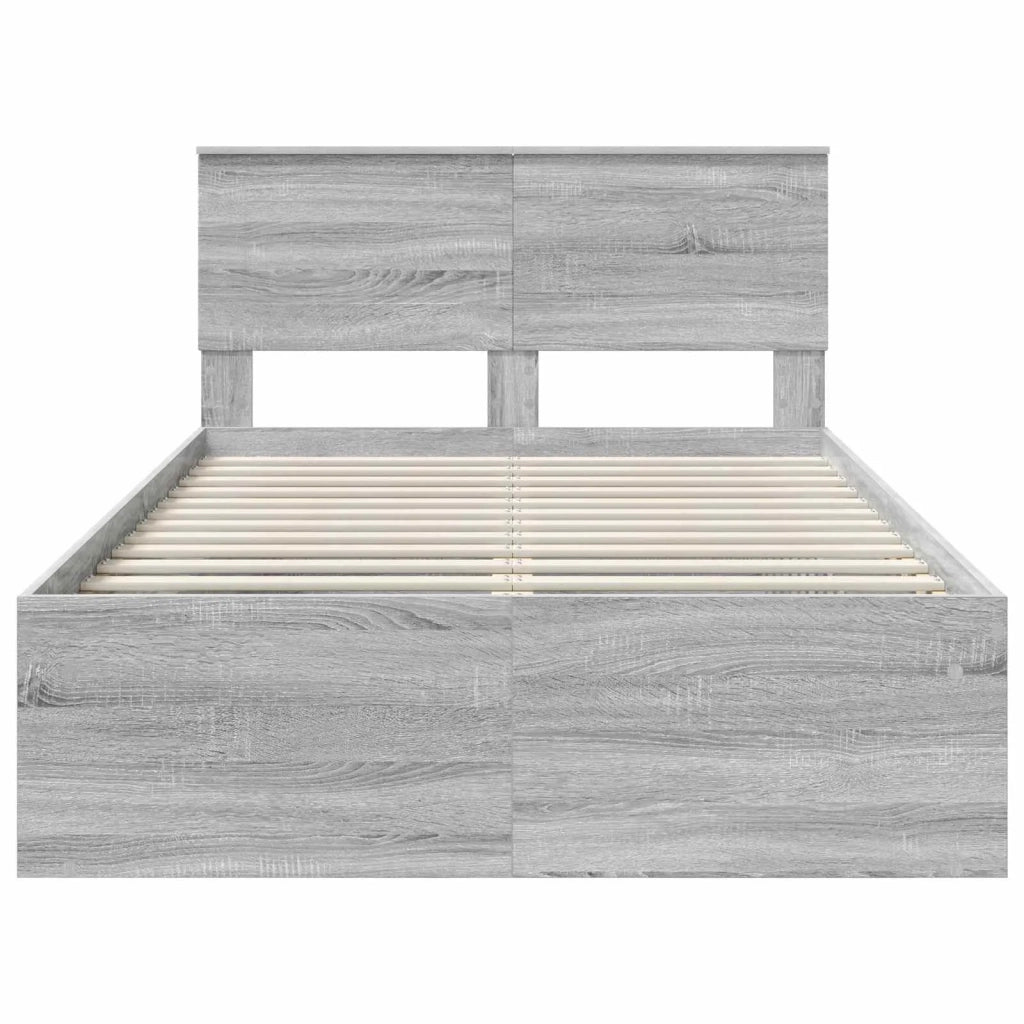 Struttura del letto con testiera Grigio Sonoma 120 x 200 cm