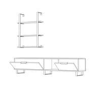 Parete attrezzata Zenon 180 cm. porta tv e libreria rovere