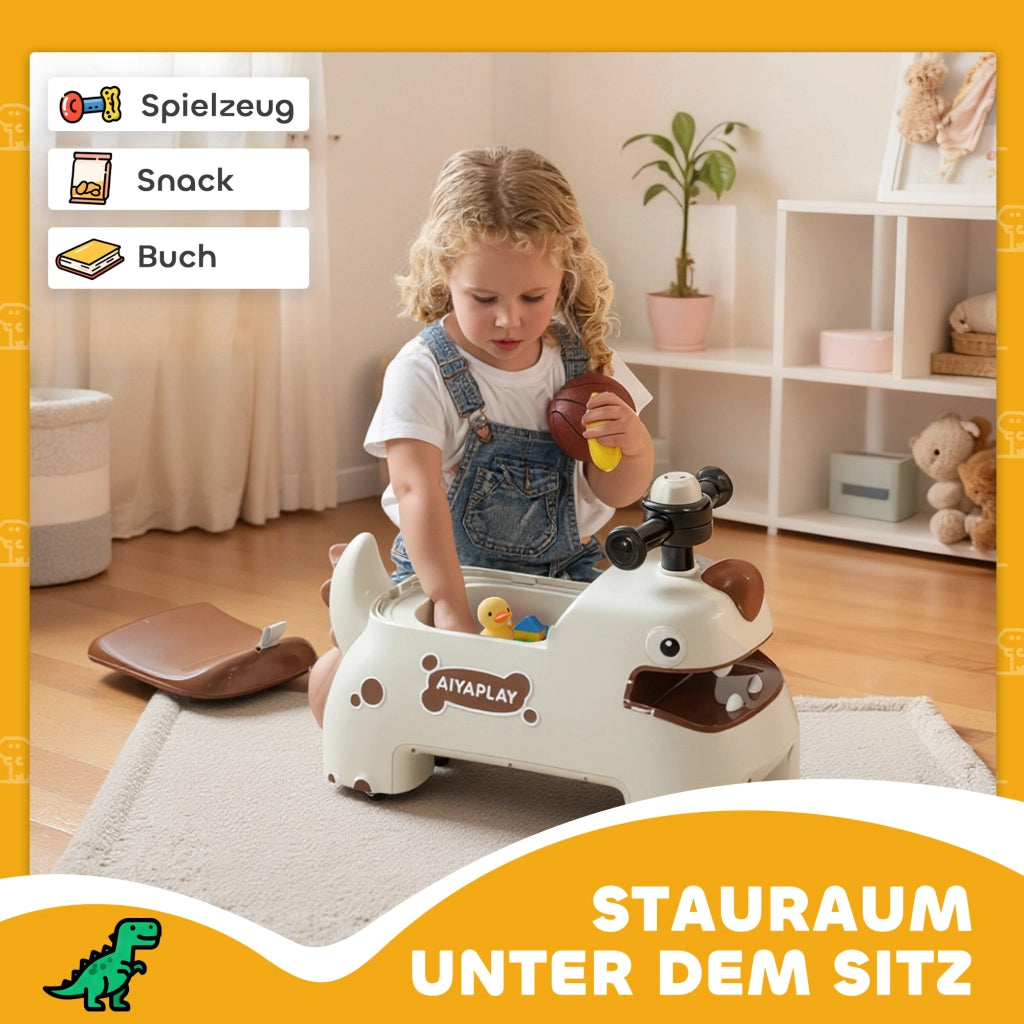 Letto Bambini Dino Design ¨C Minimal ¨C Cremewei?+Braun 90x200
