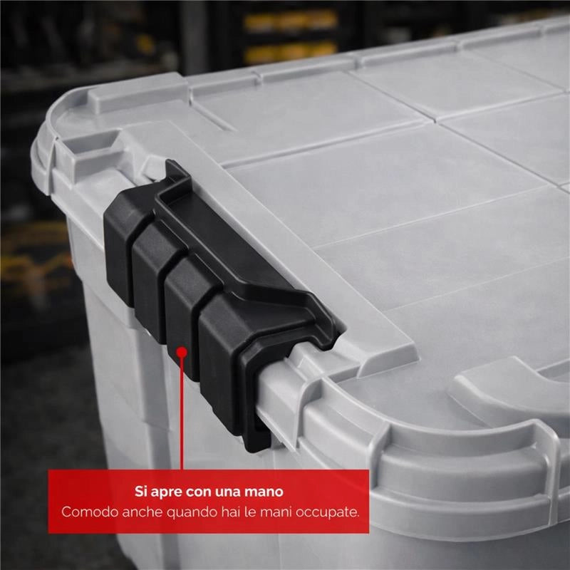 BOX CONTENITORE 40L CON COPERCHIO E RUOTE 59X39X27,4 CM GRIGIA – SCATOLA PORTAOGGETTI SALVASPAZIO CON ROTELLE PER CASA E RIPOSTIGLIO