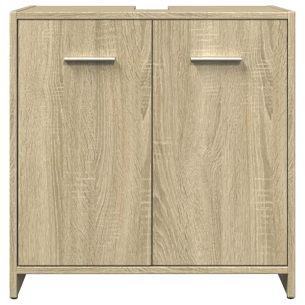 Set Mobili da Bagno 4 pz Rovere Sonoma in Legno Multistrato
