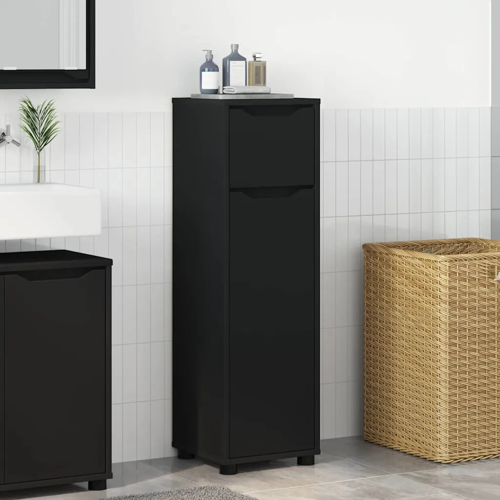 Mobile da Bagno Nero 30,5 x 30 x 101 cm Legno multistrato