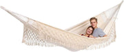 Hamac bohémien in grandi dimensioni Rio 250x160 cm fino a 200 kg in bianco - Jacquard Premium elegante