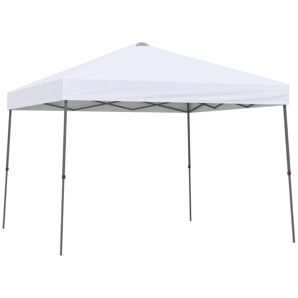 Gazebo Pieghevole 3x3m ¨C Zephmum ¨C Bianco, Acciaio, con Ruote e Borsa di Trasporto