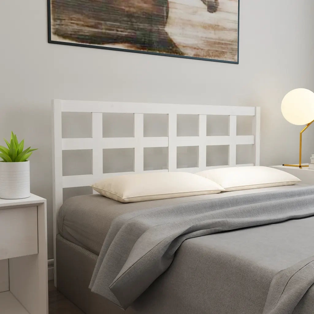Testiera per Letto-Testata-Testiera Decorativa Bianca 165,5x4x100 cm Legno Massello di Pino 669463