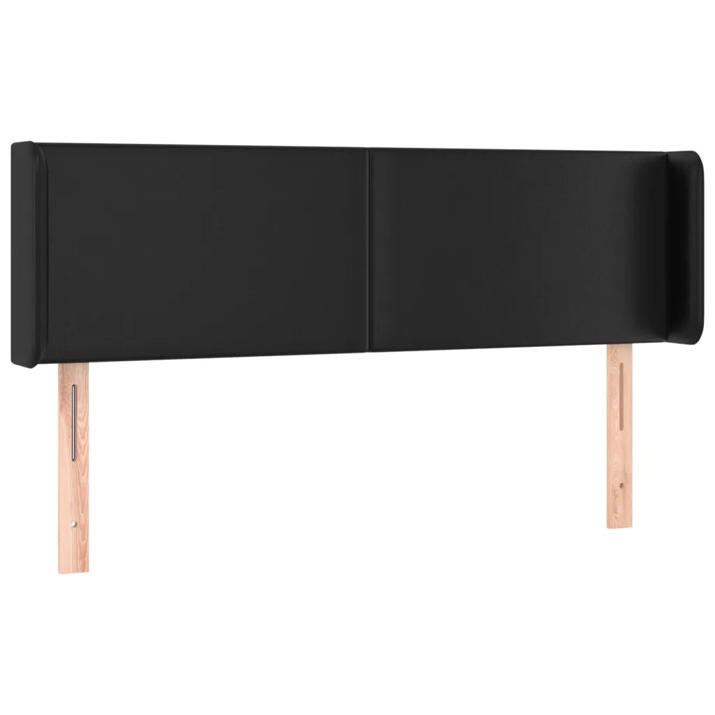 Testiera | Testata ad Orecchio Nera 147x16x78/88 cm in Similpelle