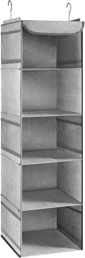 Cassa di abbinamento con 5 pannelli - Organizzatore - Appoggio abiti - Raccogliabiti - Appeso - Leggero (30 x 30 x 108 cm)