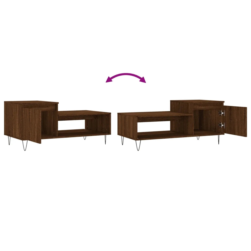 Tavolino da Salotto Rovere Marrone100x50x45cm Legno Multistrato 830835