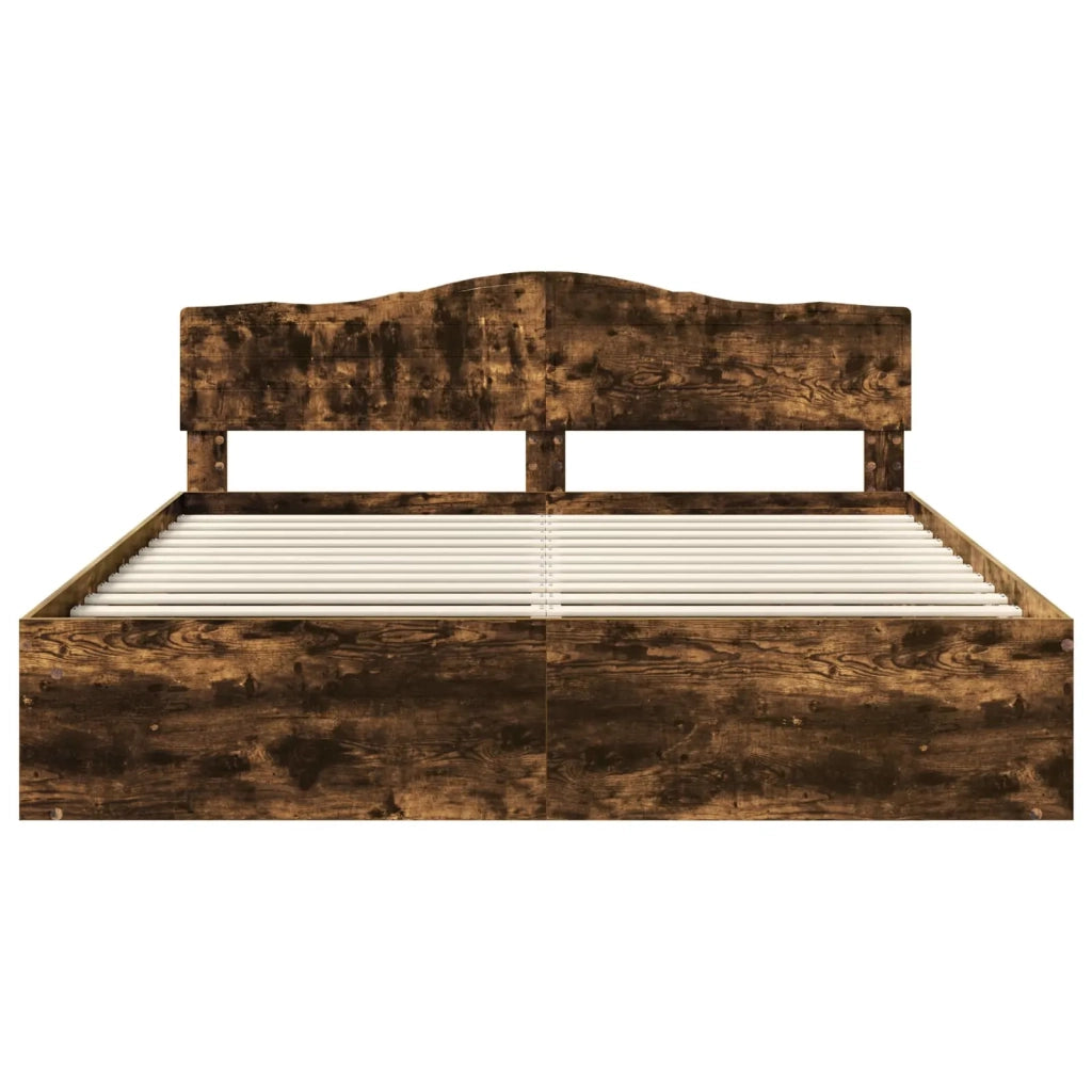 Struttura del letto Rovere fumé 180 x 200 cm Pino massello 3412866