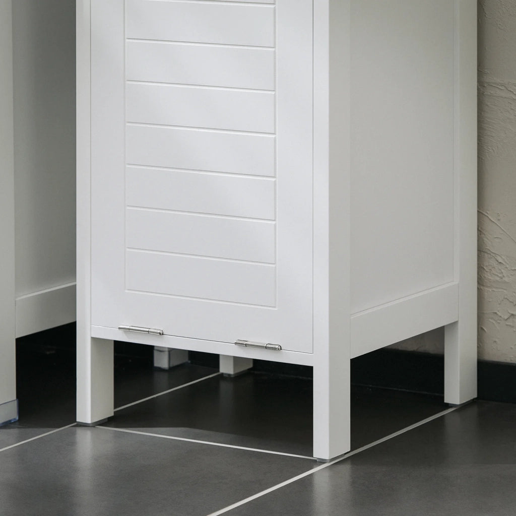 Mobile Lavanderia Con Sacco Portabiancheria Pieghevole Cassettiera Portabiancheria Mobiletto Bagno Bianco 30x30x90 Cm BZR122-W SoBuy