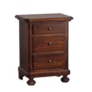Comodino in legno massiccio, noce scuro arte povera mod Napoli