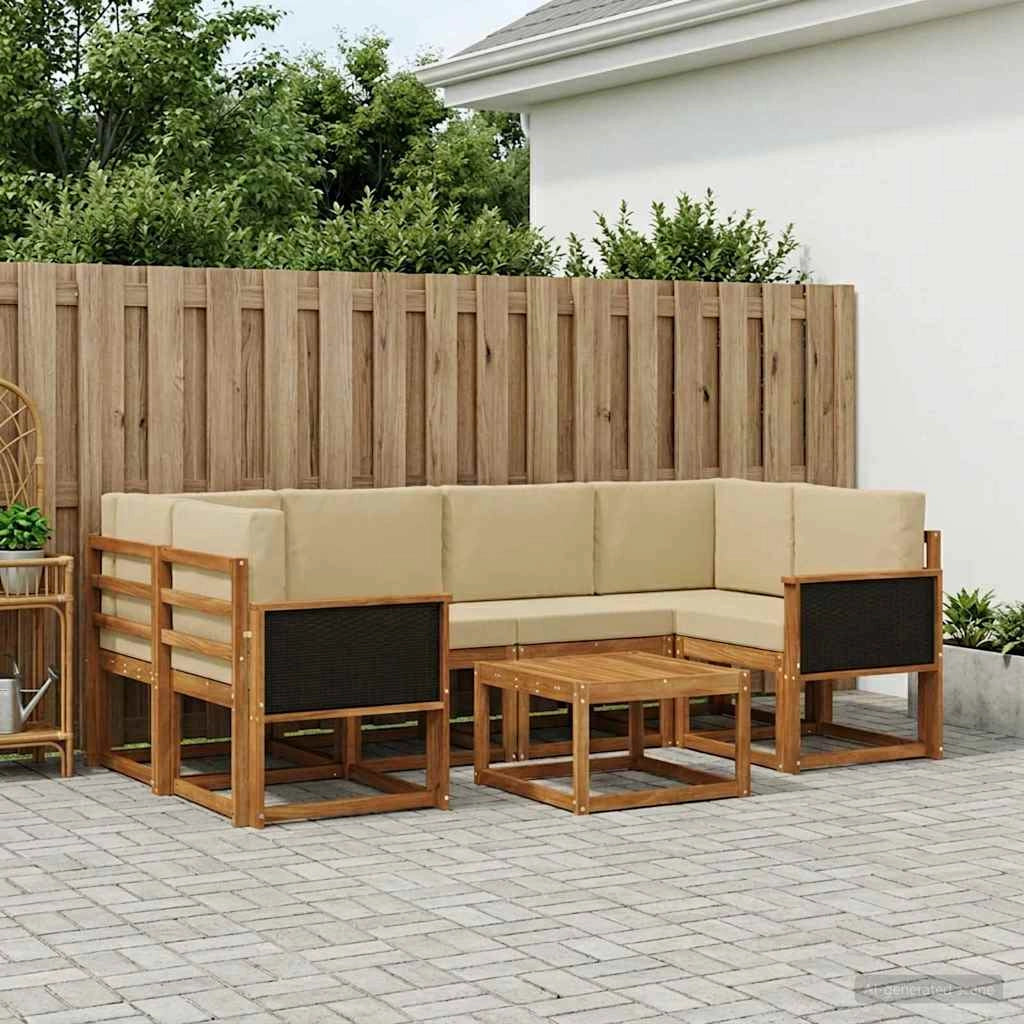 Set di divani da esterno 5 pz Naturale 3385024