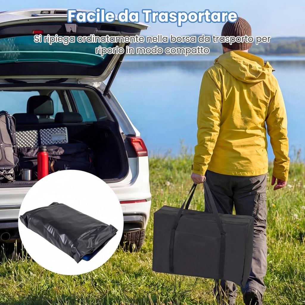 Kayak Gonfiabile 2 Posti, Kayak da Pesca Gonfiabile e Portatile 381 cm con 2 Sedili Imbottiti e Poggiapiedi Regolabili, Remi in Alluminio, Pompa a Mano, Ideale per Lago e Mare