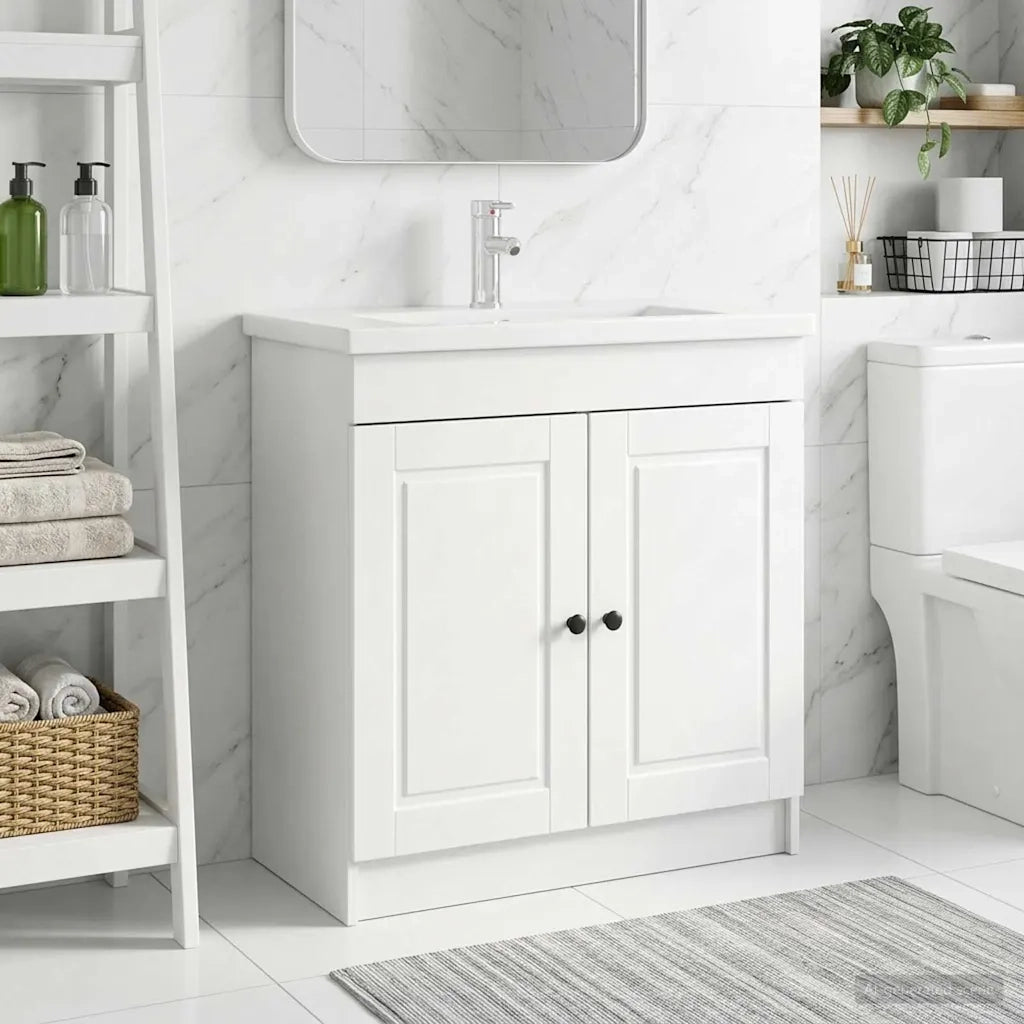 Mobiletto da bagno sotto il lavello Bianco 78,5 x 37,5 x 81 cm