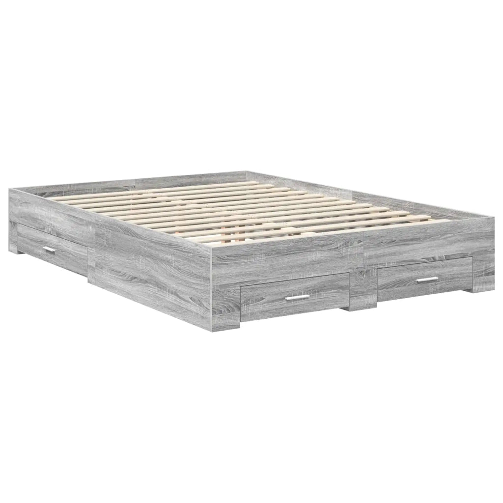 Struttura del letto con cassetto Grigio Sonoma 135 x 190 cm 3411985