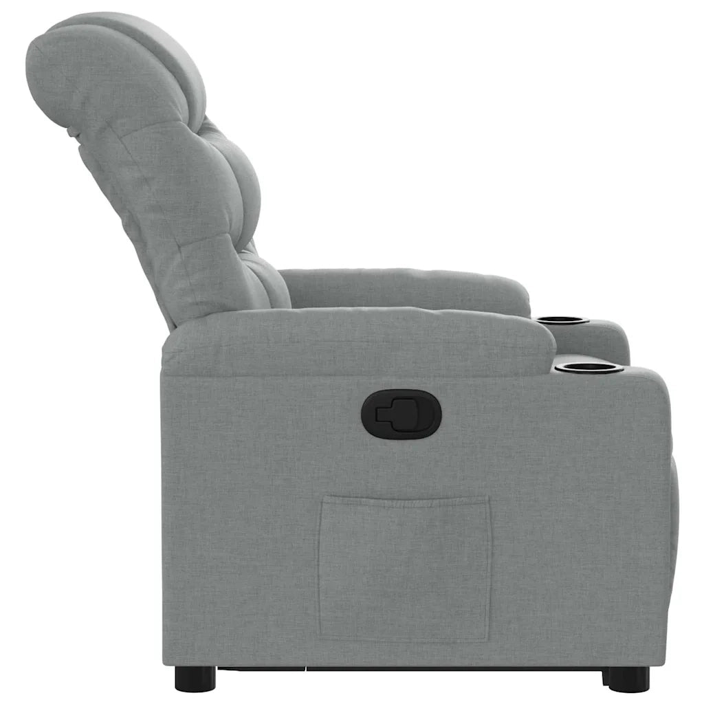 Poltrona Alzapersona Reclinabile Grigio Chiaro in Tessuto 3206645