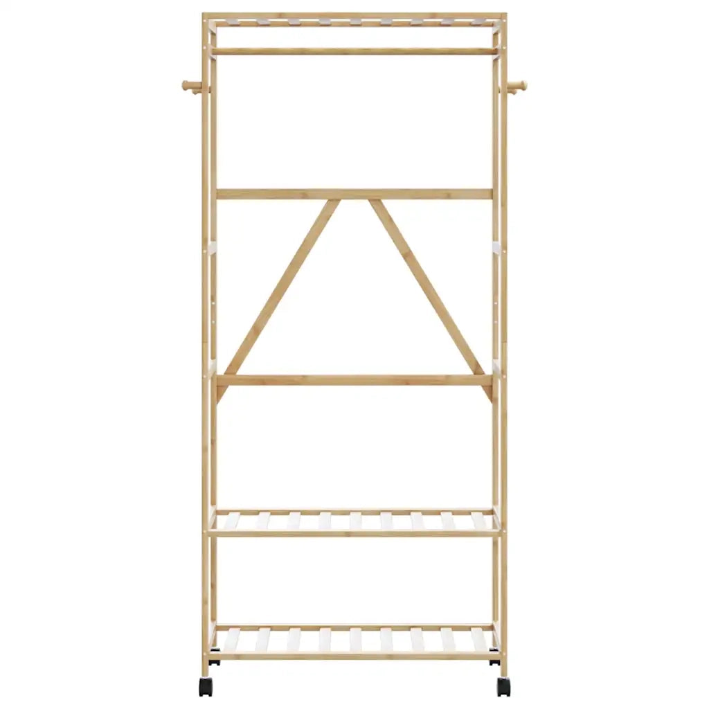 Appendiabiti con Ripiani e Ruote 90x40x179,5 cm in Bamb¨´ CFW3342270