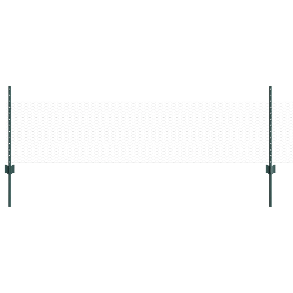 Pali di Recinzione  11 pz U-Channel Verde 60 cm Acciaio