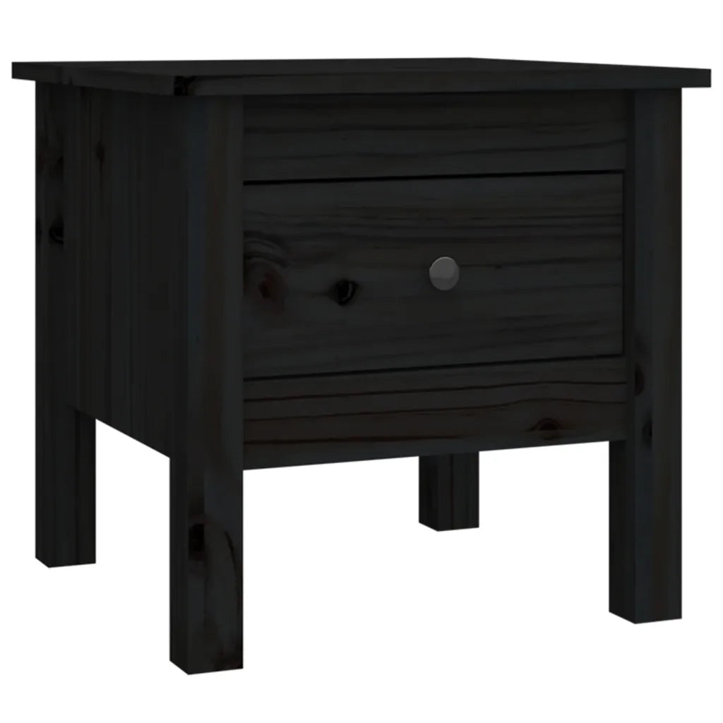 Tavolini 2 pz | Tavolo laterale Neri 40x40x39 cm in Legno Massello di Pino