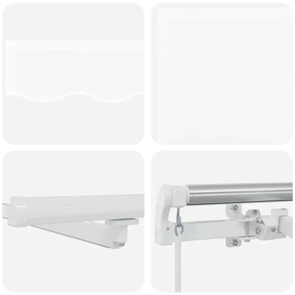 Tenda da Sole | Tenda Retrattile Bianco 400 ¡Á 300 cm Tessuto e acciaio
